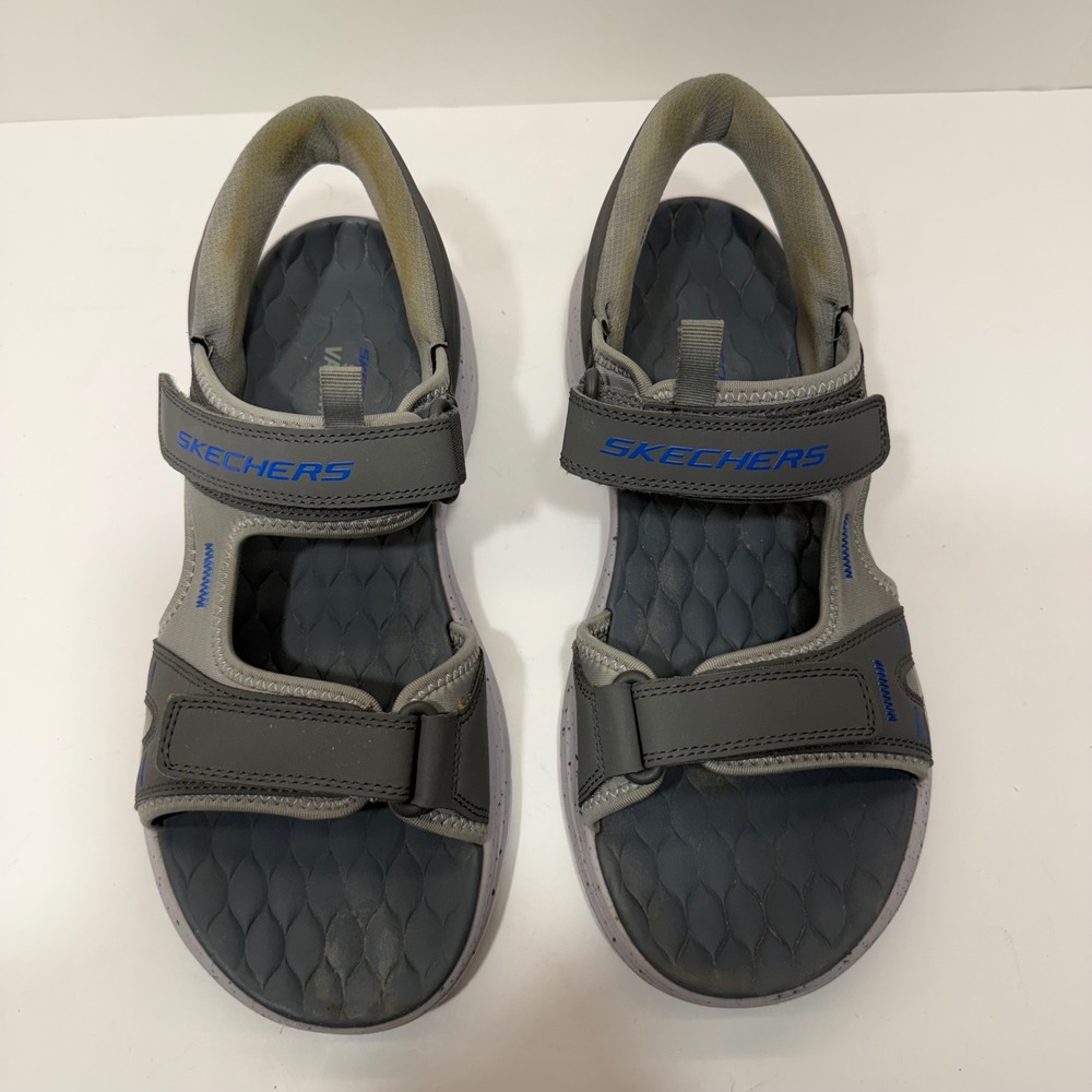 Skechers Slip-ins Vapor Foam Mens Size 13 Gray Blue Sandals 232994 GYBL Athletic